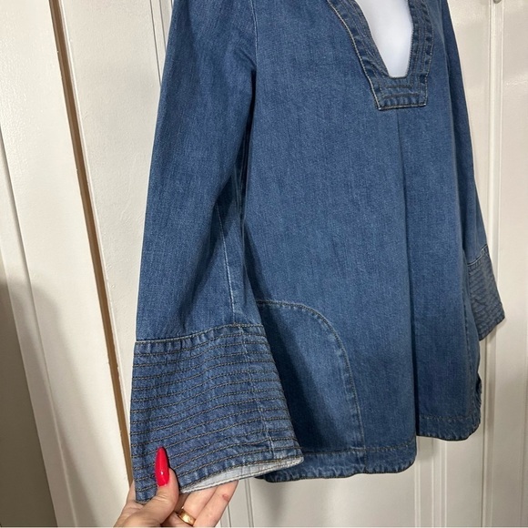 Free People Dreaming Of Denim Hendrix Tunic Oversized xs - Picture 4 of 10